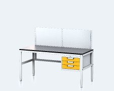 Pracovní stůl ALGERS - 1220 - 1460 x 1600 x 700 - kontejner - perfo